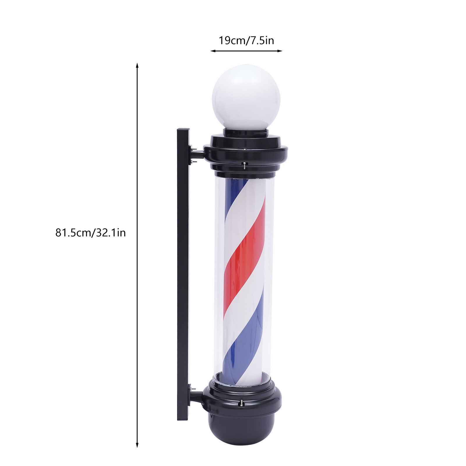 Barber Shop Pole Light Rotating LED Stripes Hair Salon Open Sign Outdoor/Indoor
