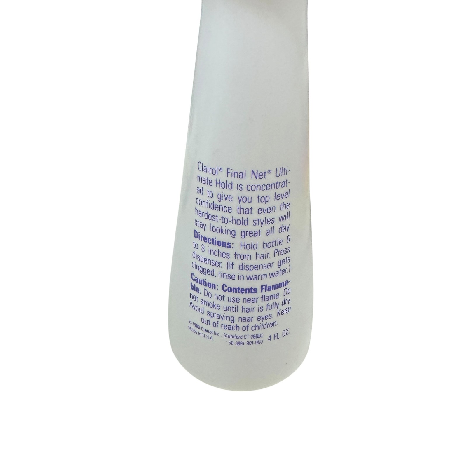 Clairol Final Net Ultimate Hold Unscented Non-Aerosol Hair Spray 4 fl oz NEW