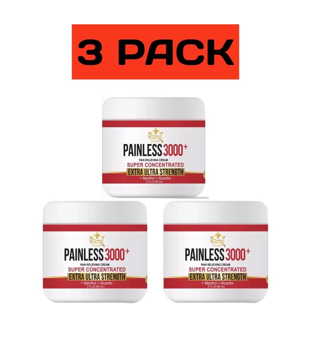 3 Packs ETERNAL PAINLESS PAIN RELIEVING, 3 Cremas Para El Alivio Del Dolor