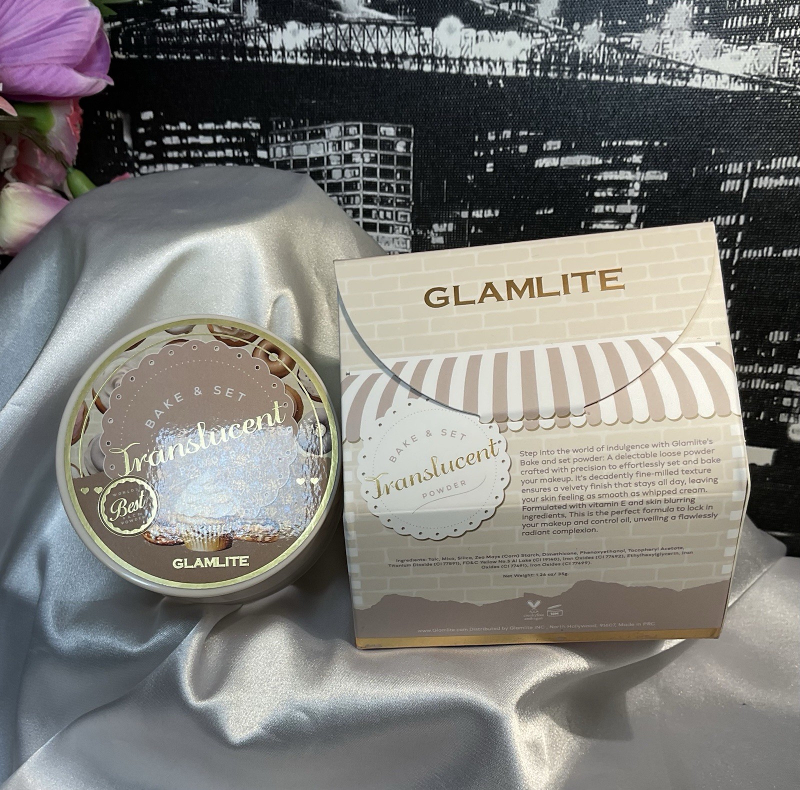 GLAMLITE Bake & Set Translucent Makeup Setting Powder?NEW In Box Full Size