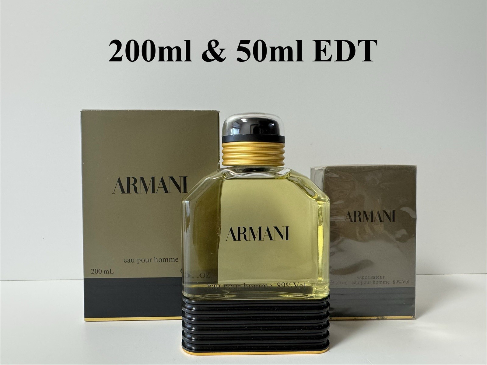 RARE Armani Eau Pour Homme EDT 200ml + 50ml Vintage 1989 1991 Boxed