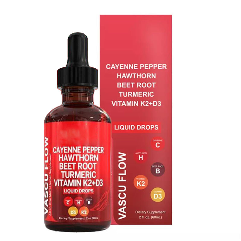 Nutra 1-3Packs Flow Cayenne Pepper Drops Liquid Hawthorn Root Vitamin Vascu