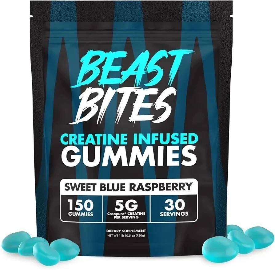 Creatine Gummies 5g, Blue Raspberry, Vegan & Gluten-Free, 150 Ct