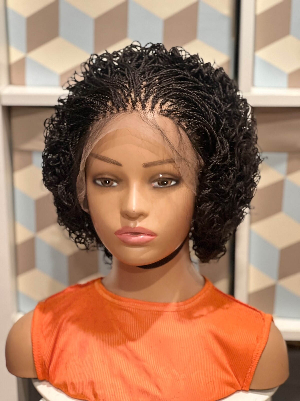 Braided wig: beautiful Handmade braided micro twist wig made on a full lace wig