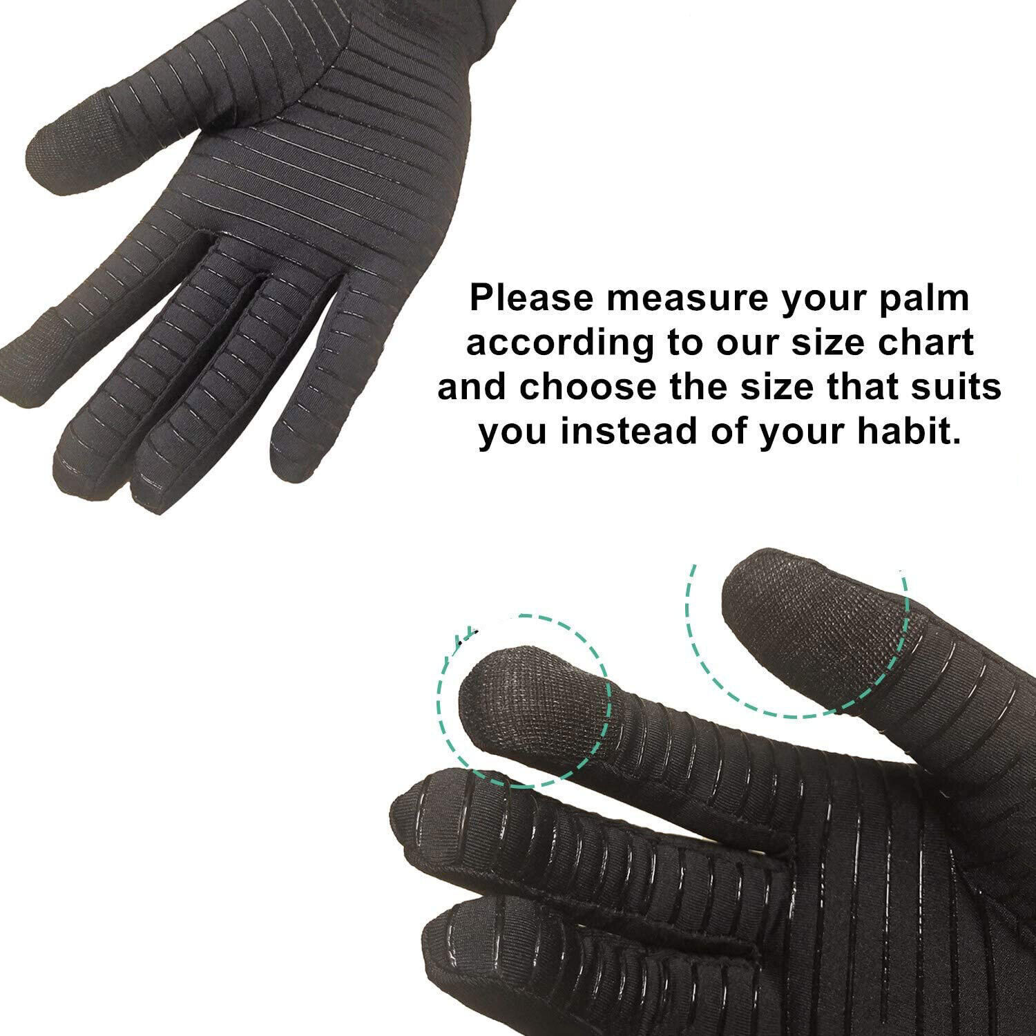 2pcs Copper Anti Arthritis Compression Gloves Hand Support Joint Pain Relief