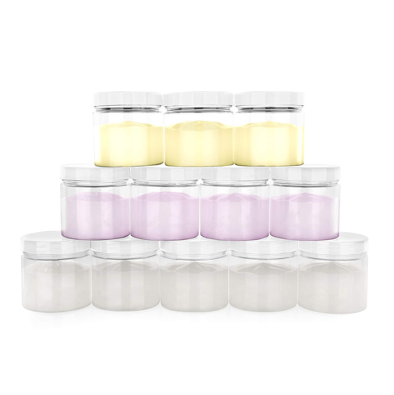Healthy Packers® Small Plastic Jars with Lids 4 oz 12-Pack Clear Screw-On Tops