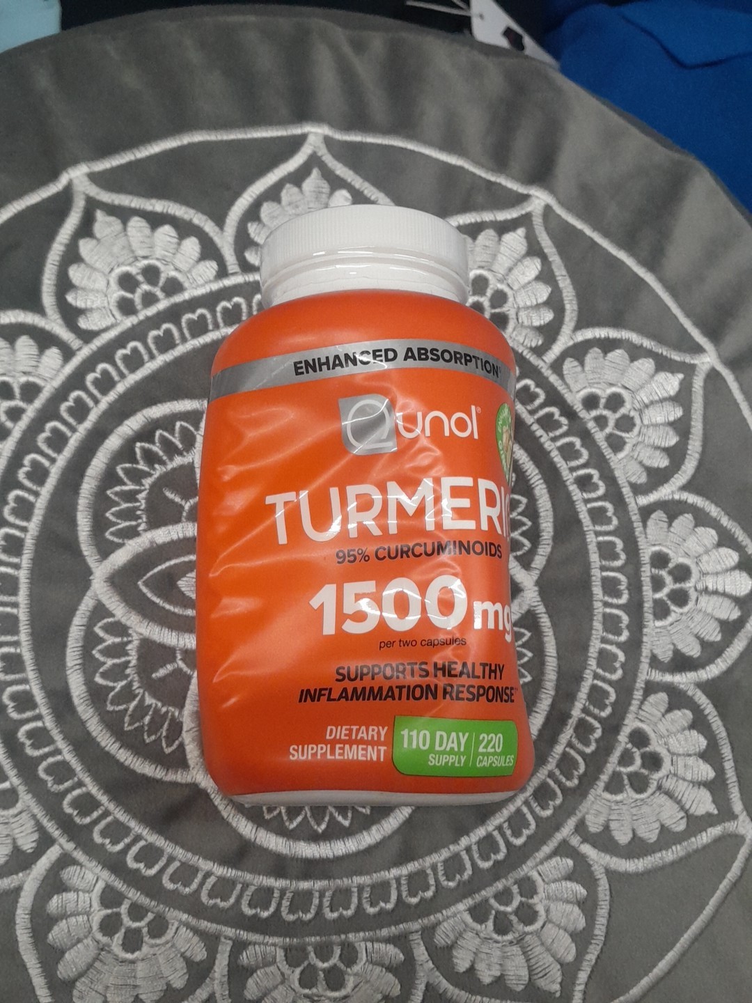 Qunol Turmeric (95%Curcuminoids) 1500 mg+Ginger+Black Pepper 220Caps EXP 05/2028