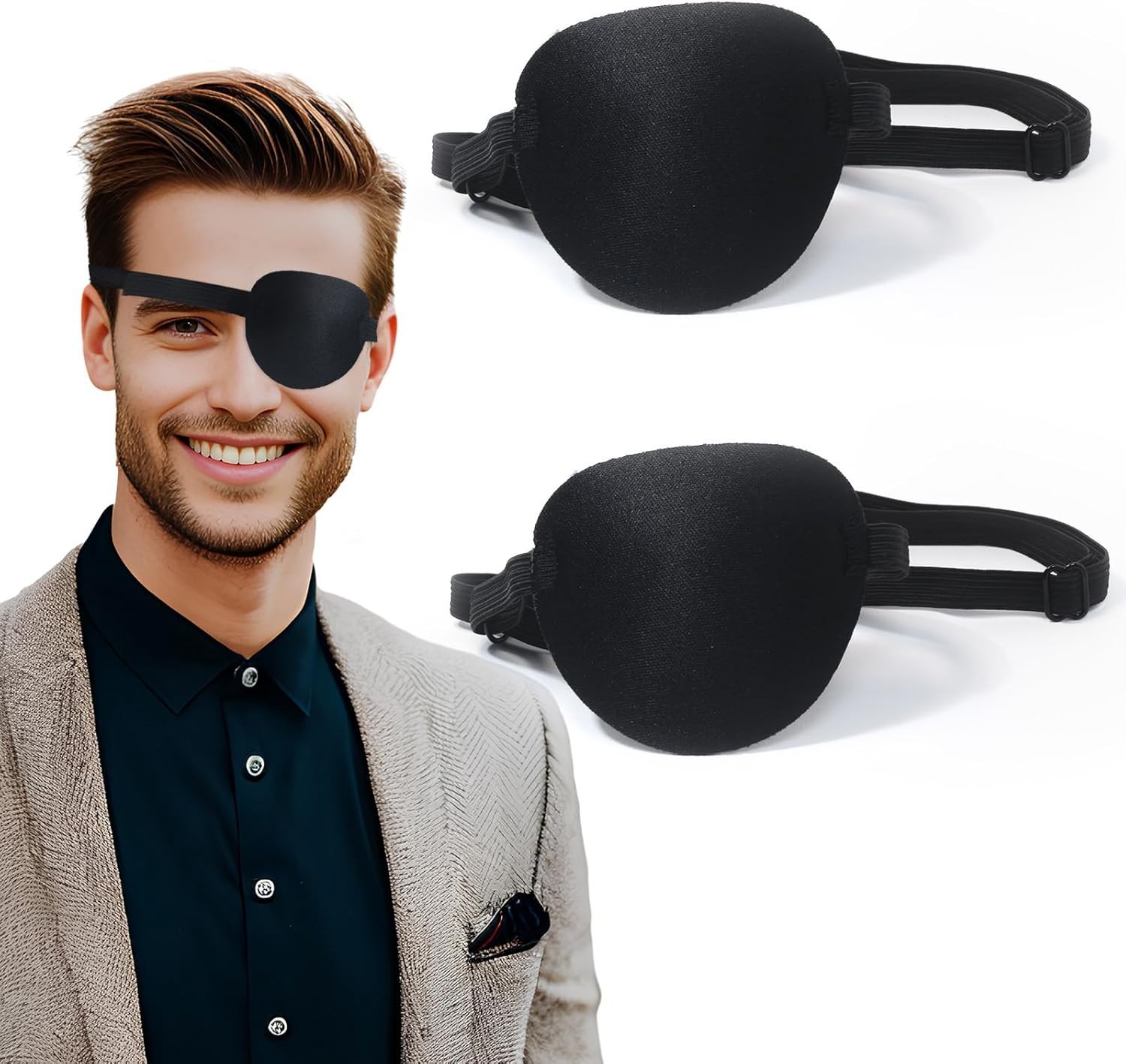 2 Pcs Adjustable Eye Patches Left/Right Lazy Eye Patches for Adults Children