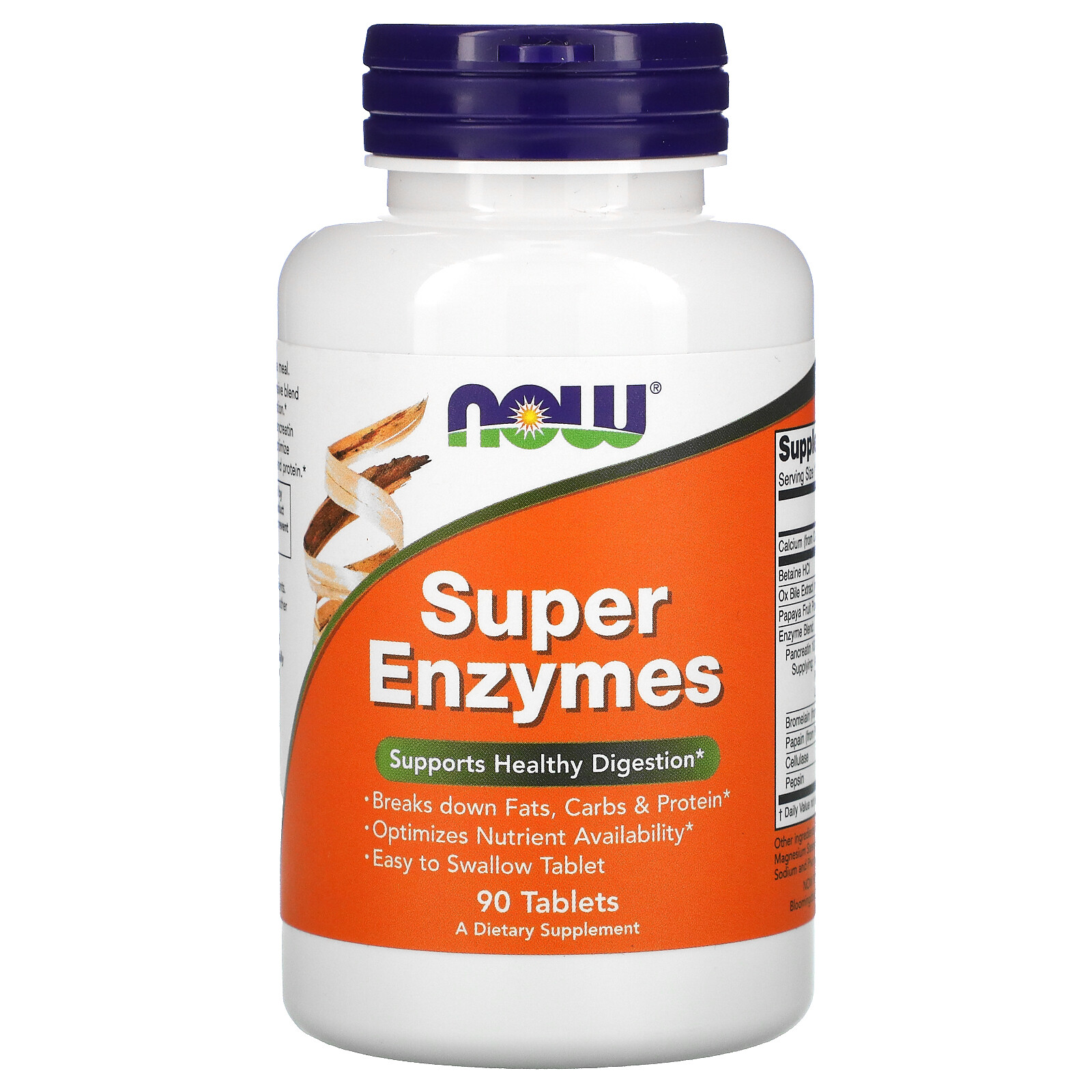 Now Foods Super Enzymes 90 Tablets GMP Quality Assured
