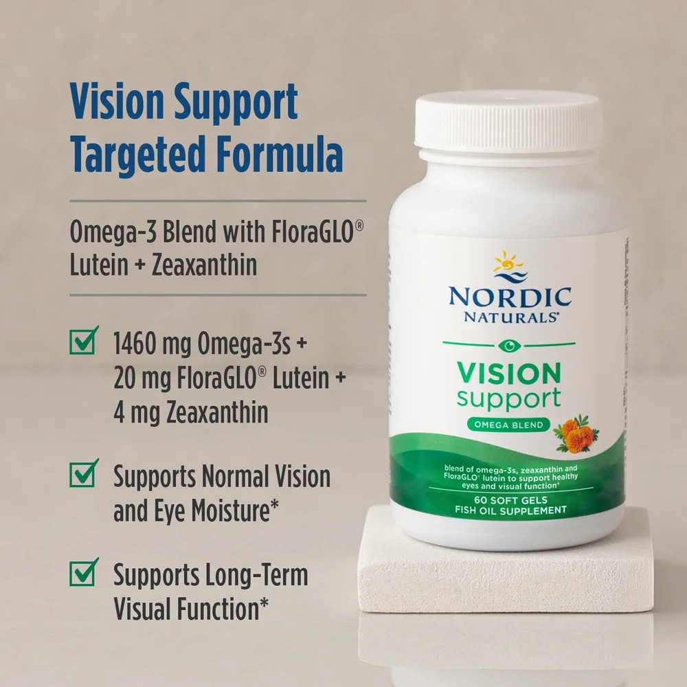 Nordic Naturals Omegas for Vision – Zeaxanthin & FloraGLO Lutein, Lemon, 60 Ct