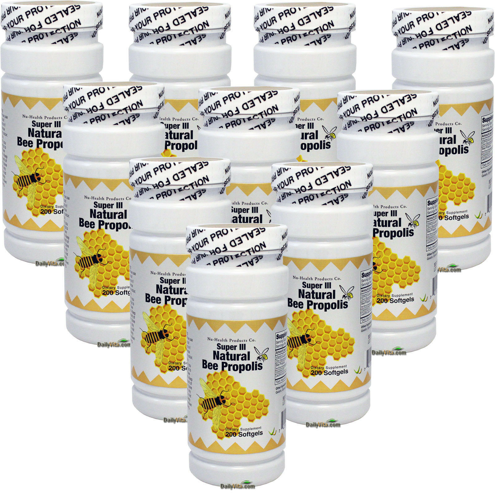10 x Super Natural Brazil Bee Propolis 200 Softgels Total 2000 Caps
