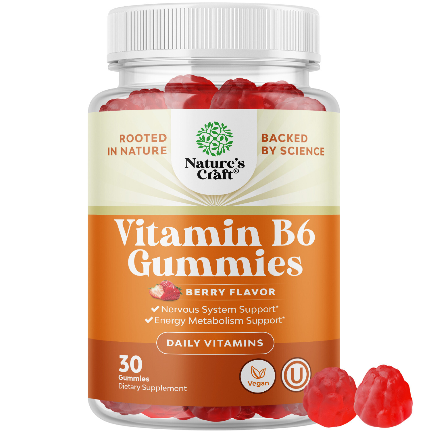 Potent Vitamin B6 Gummies for Adults – Vitamin B6 50mg Per Serving Gummy 30ct