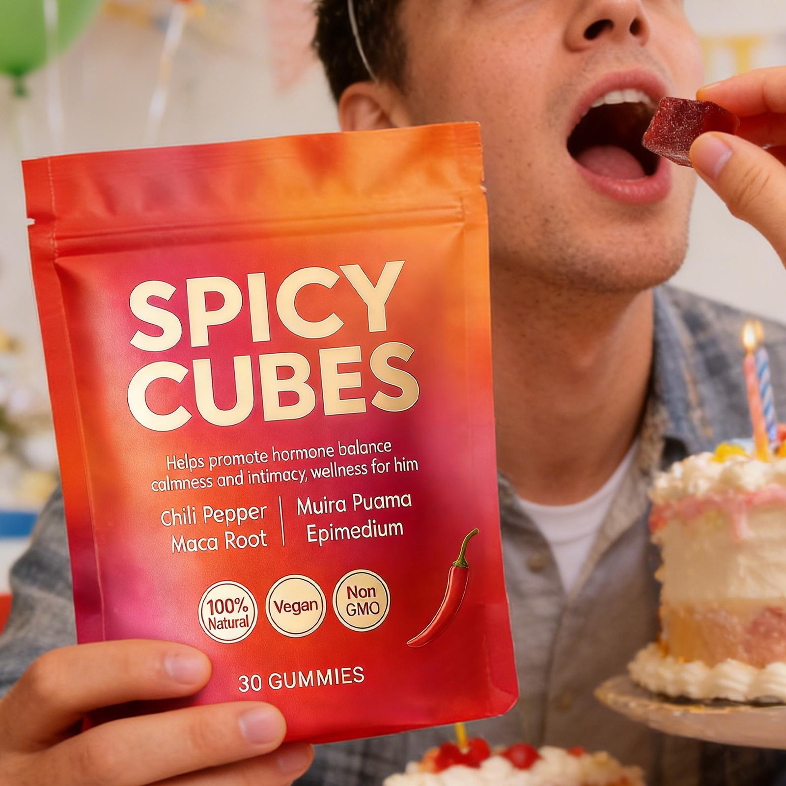 Spicy Effective Gummies 30 Counts Highly Cubes Intimacy Gummies