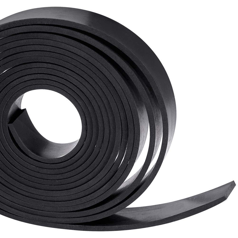 Solid Neoprene Rubber Strips Roll – 1/8″ Thick, 1″ Wide, 10 Feet for Weather …