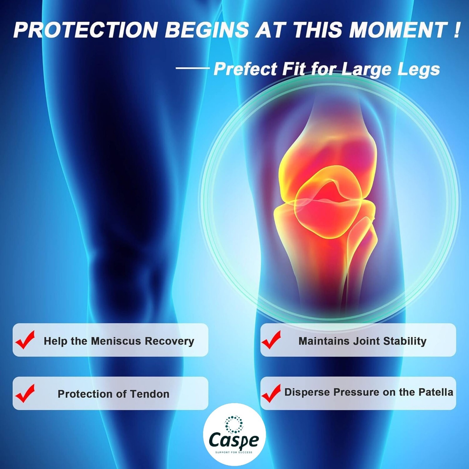 2X Knee Sleeve Compression Brace Knee Support Sport Joint Pain Arthritis Relief