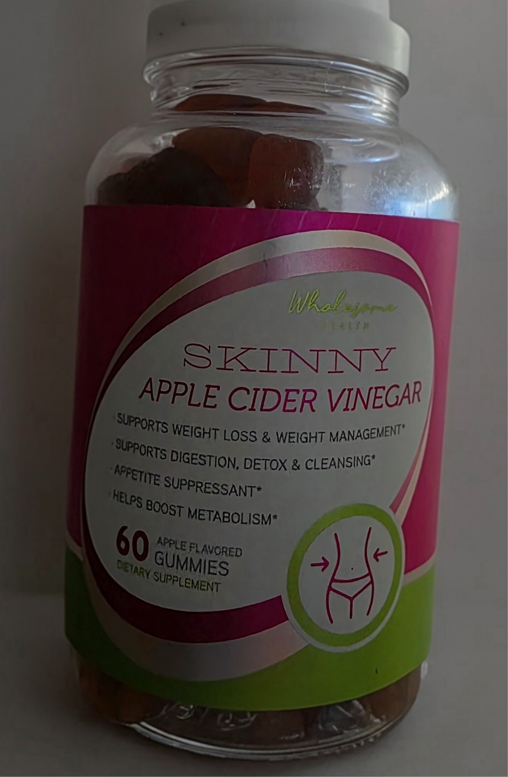 Wholesome Health Skinny Apple Cider Vinegar With 1000mg 60Ct support weight loss