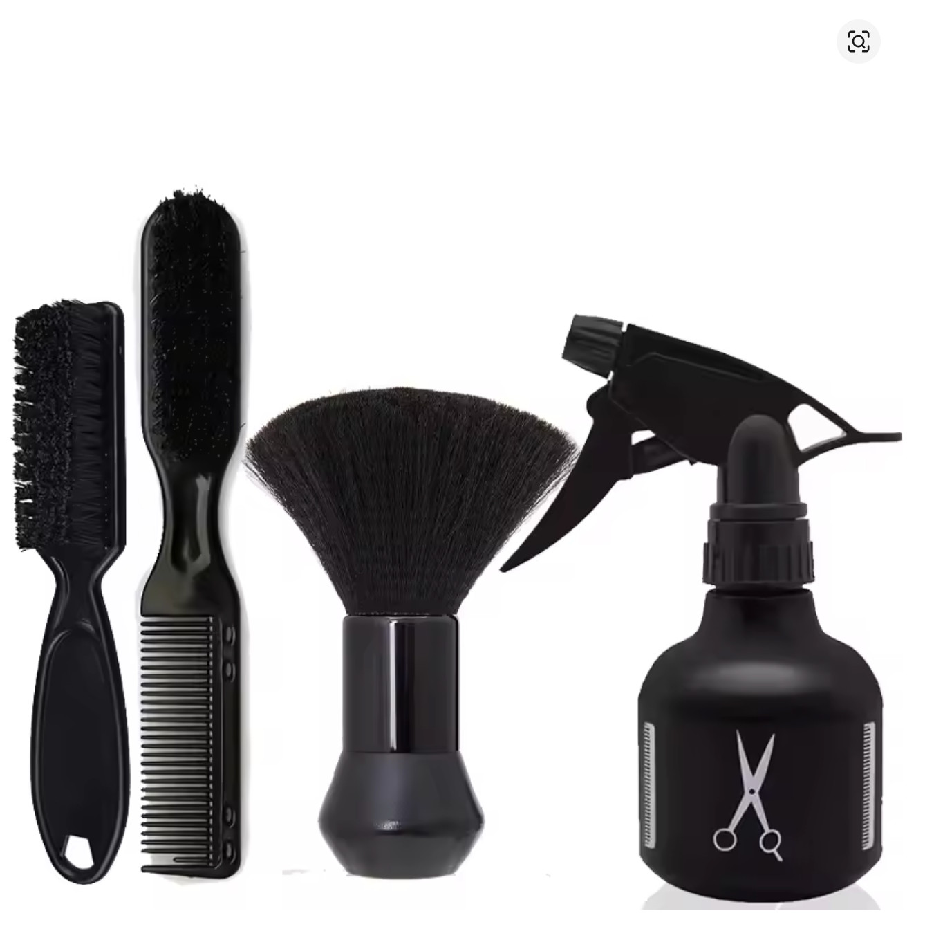 4Pcs Professional Barber Kit Barber Hair & Beard Brush, Styling Comb & Water Spr