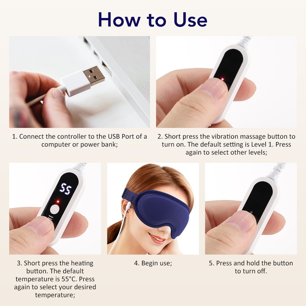 Electric Heated Eye Mask – Warm Compress for Dry Eyes, Blepharitis & Stye Relief