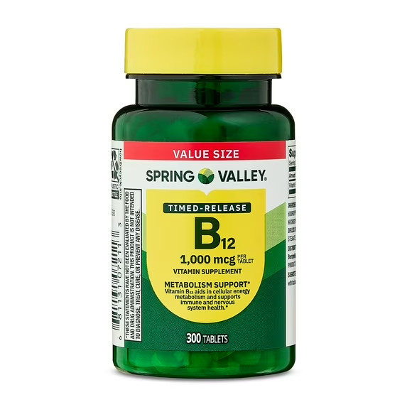 Spring Valley Vitamin B12 1000 Mcg Timed Release Tablets, 300 Count