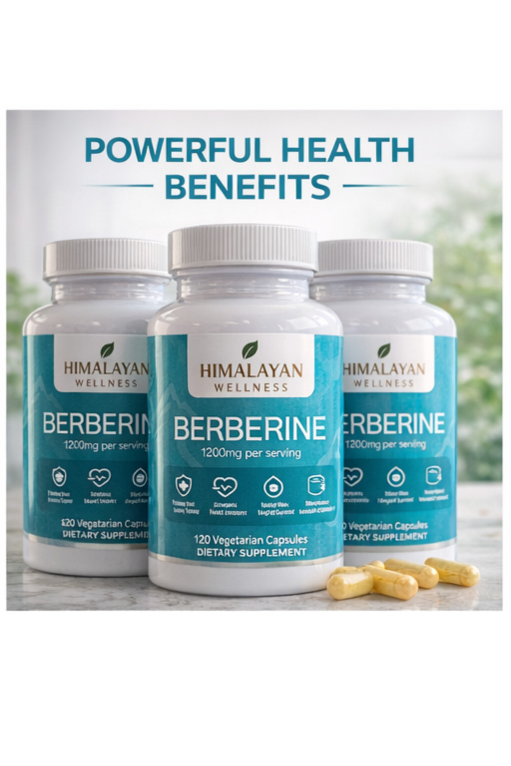 Himalayan Pharma Berberine 600mg – Glucose & Metabolism Support Capsules