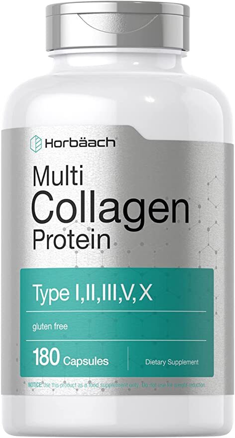 Multi Collagen Protein 2000mg | 180 Capsules | Type I, II, III, V, X | Horbaach