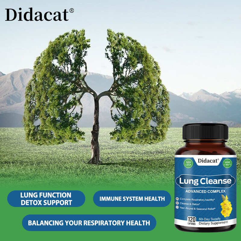 Mullein Leaf Capsules for Lung Cleansing & Detox, Herbal Dietary Supplement