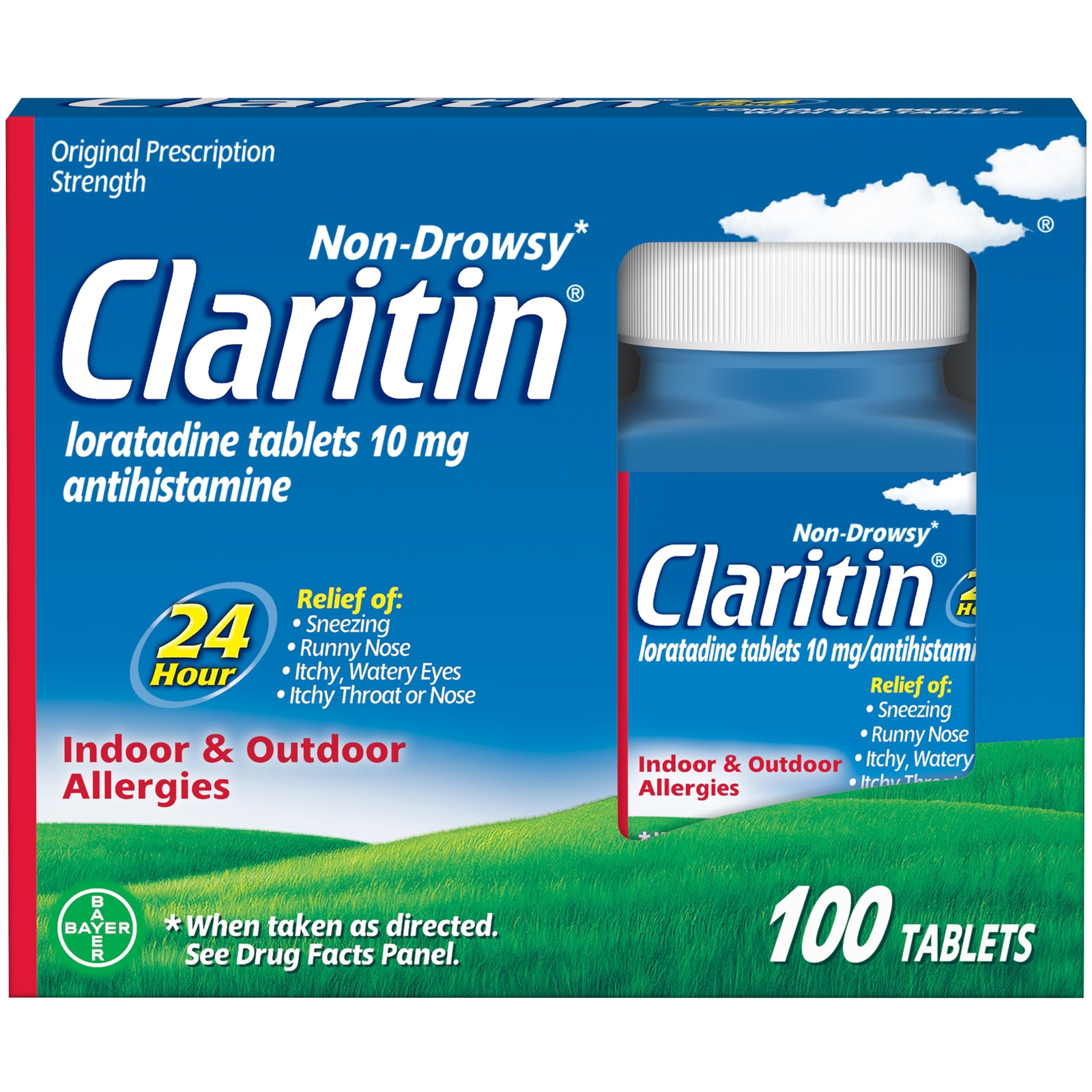 Claritin 24-Hour Non-Drowsy Loratadine 10mg, 100 Tablets – Exp. 2/27
