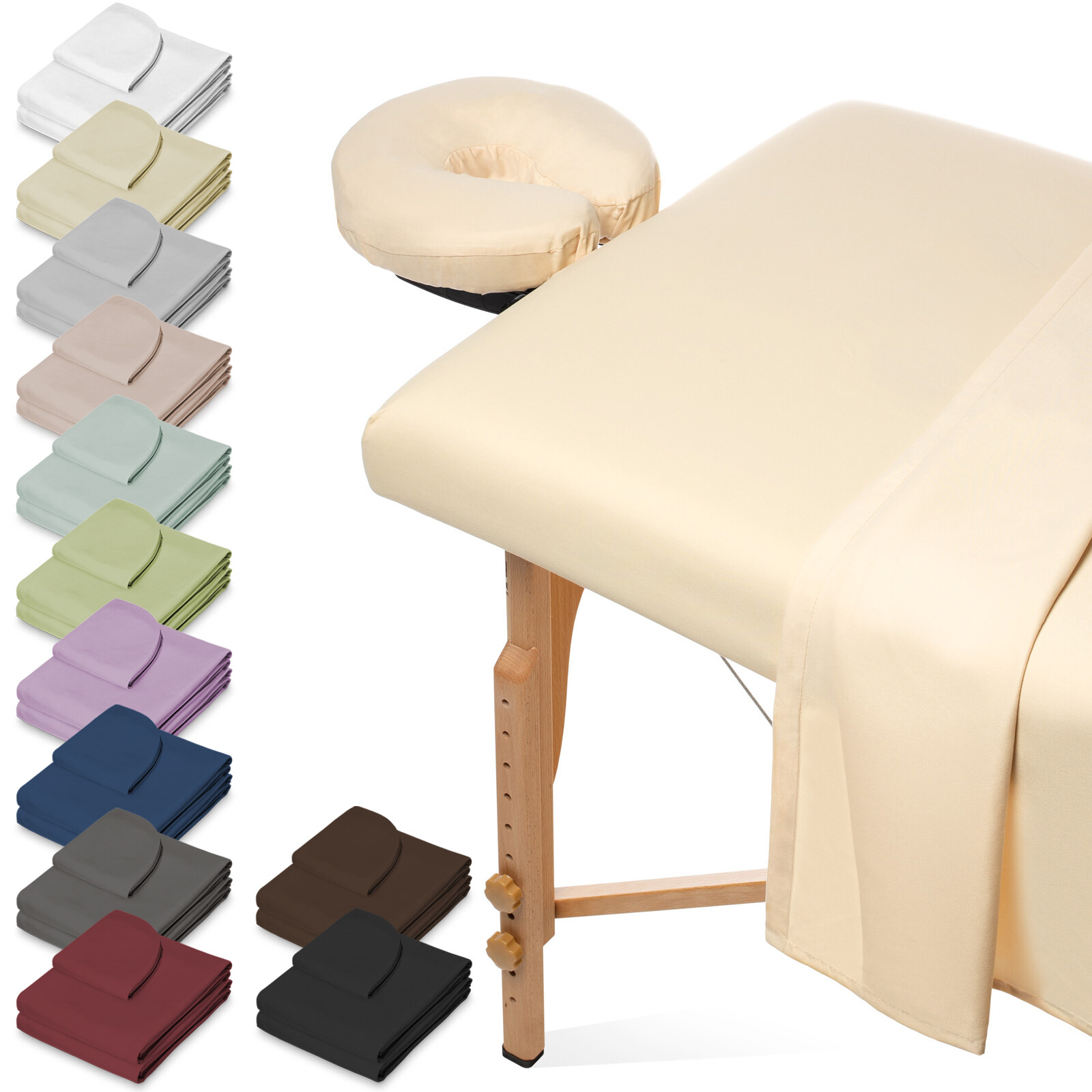3pc Microfiber Massage Table Sheet Set – Salon Spa Facial Bed Covers