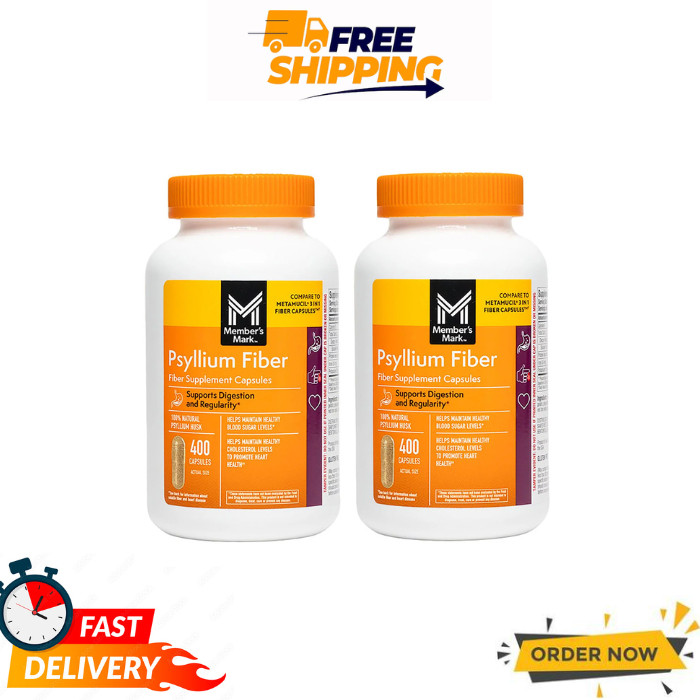 Member’s Mark Psyllium Husk Fiber Capsules 800 ct – 100% Natural Supplement