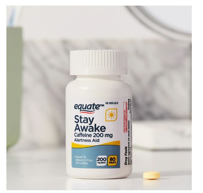 Equate Caffeine Stay Awake Tablets, 200 mg, 80 Count