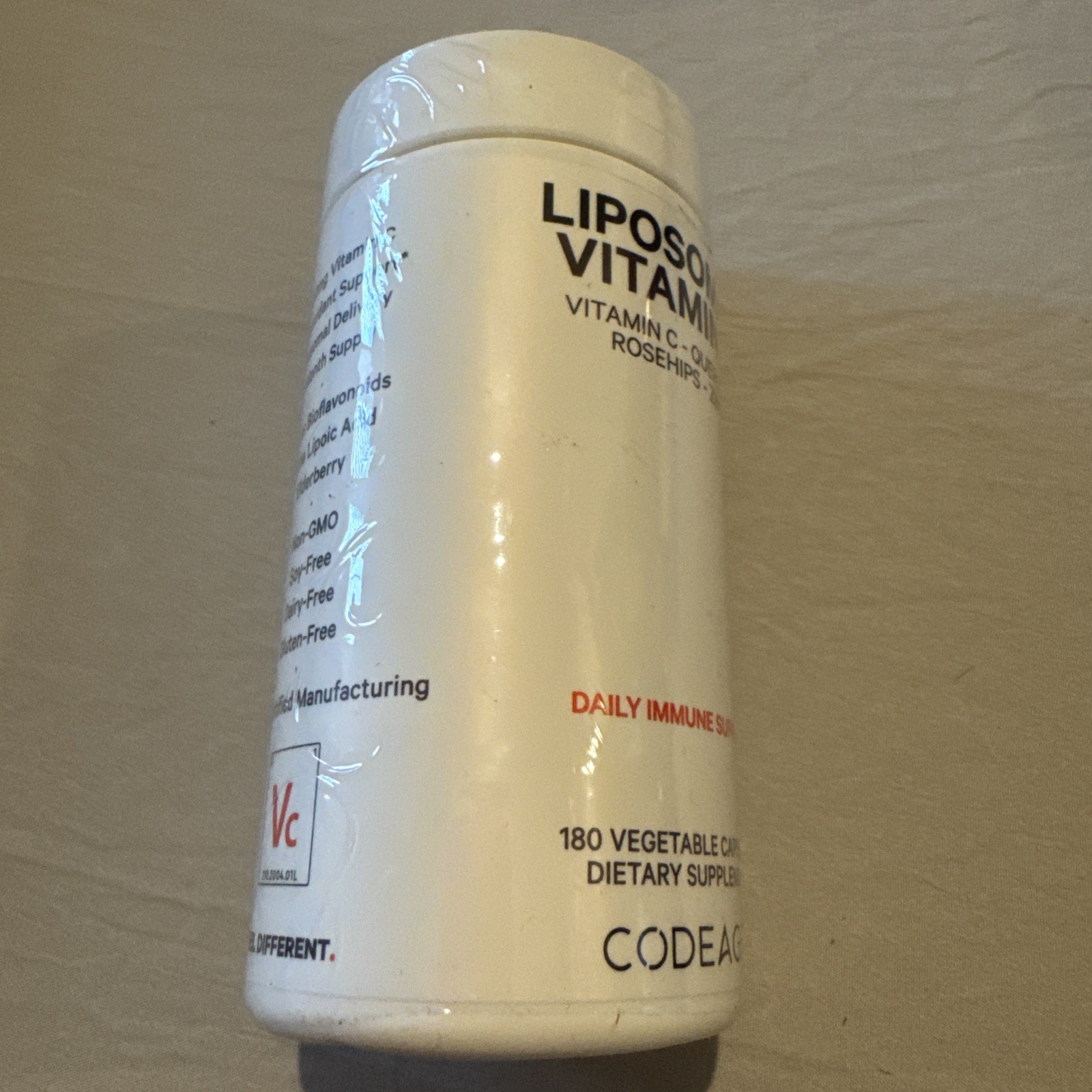 Codeage, Liposomal Vitamin C+, 180 Capsules, Quercetin, Zinc, RoseHips New