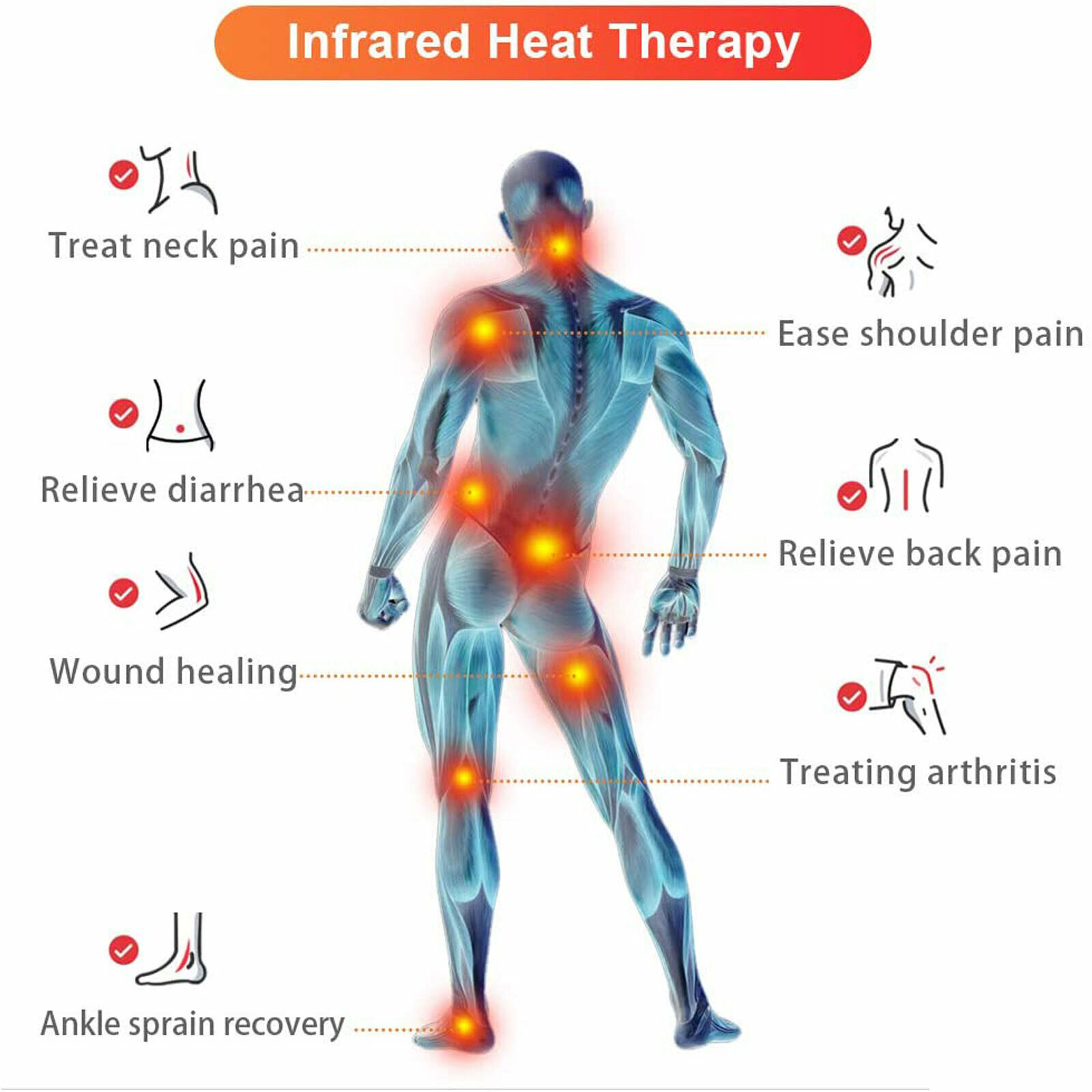 Infrared Lamp Pain Relief Heating Device 275W 110V Acupuncture Mineral Lamp