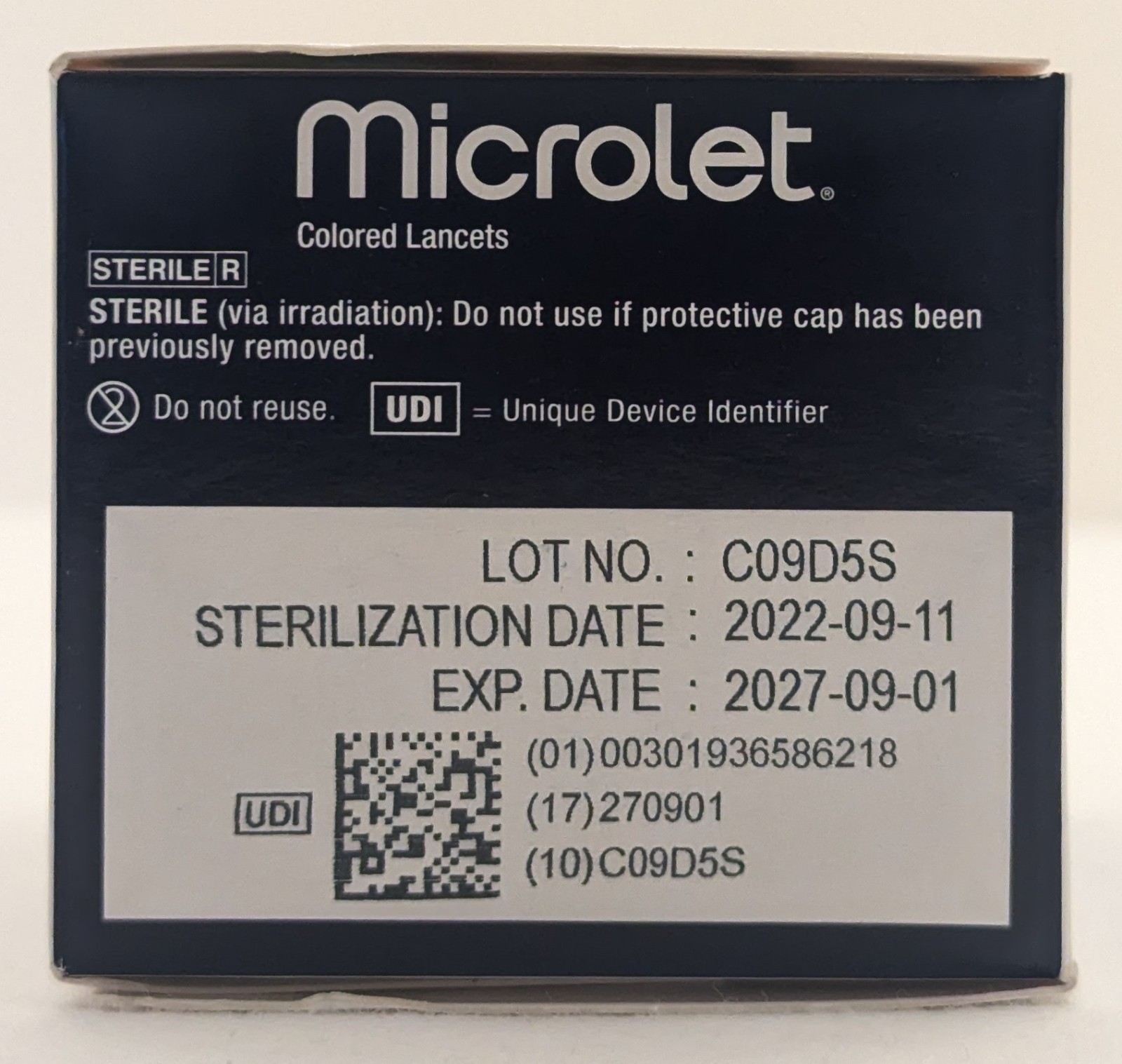 Microlet Colored Lancets – 100 Silicone Coated Lancets – Exp. 2027-09-01