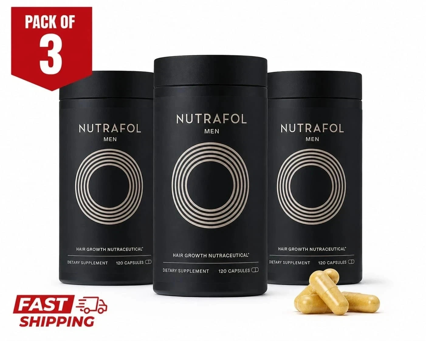 Men’s Hair Growth Capsules 3 Pack Total 360 Pills Exp 2027 Ships From USA