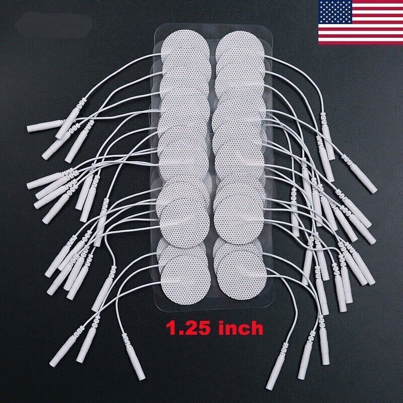 36 Replacement Electrode Pads for Massagers /Tens Units 1.25” Round White Cloth