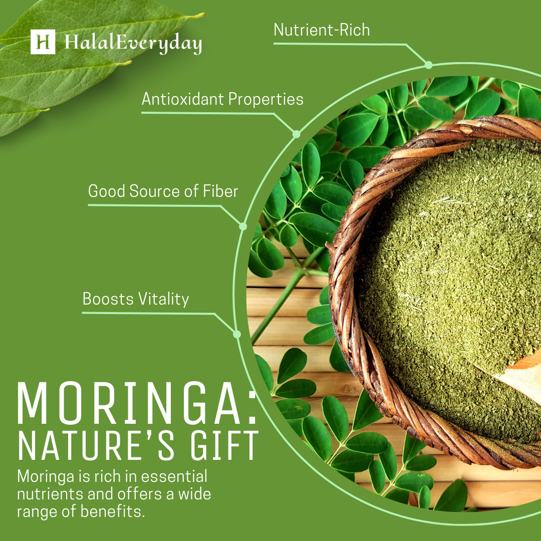 HalalEveryDay Moringa Leaf Powder Vegan NON-GMO Multi-Vitamin Antioxidants