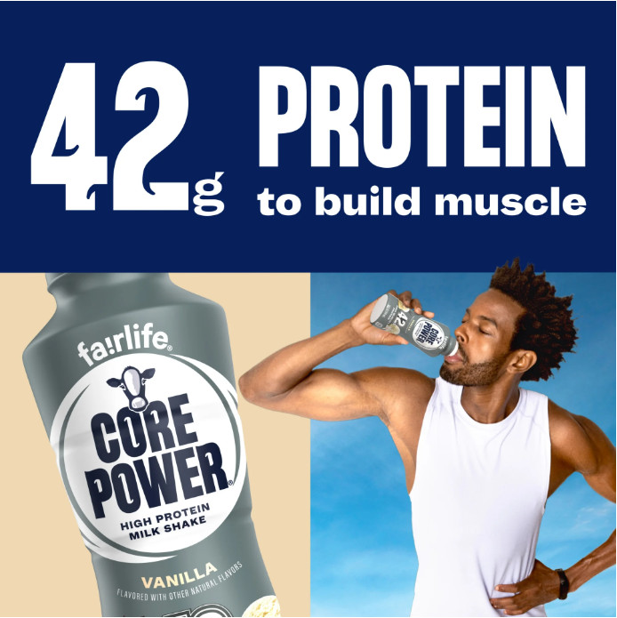 Core Power High Protein Shake, Vanilla, 14 oz, 12-Pack, 42g Protein