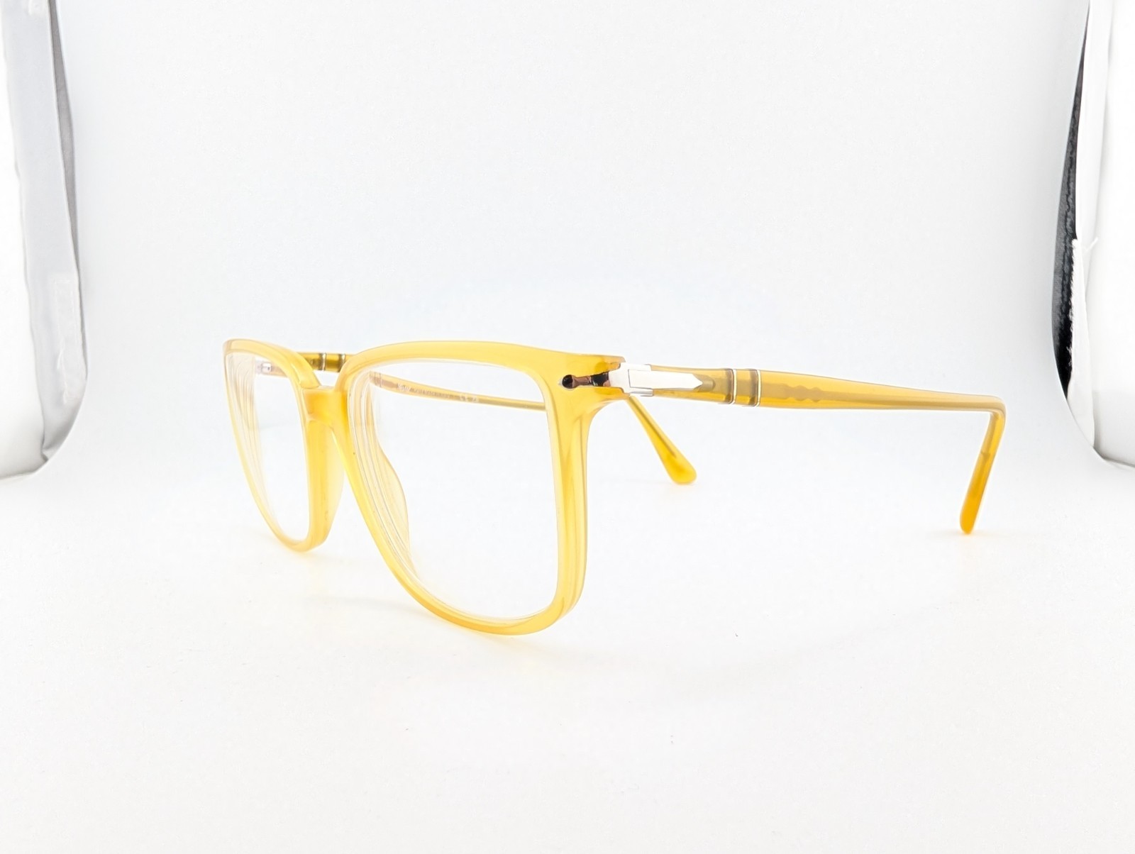 Persol Eyeglasses Frames Only, 3275-V 204 Miele 52-18-145, Yellow, Made in Italy