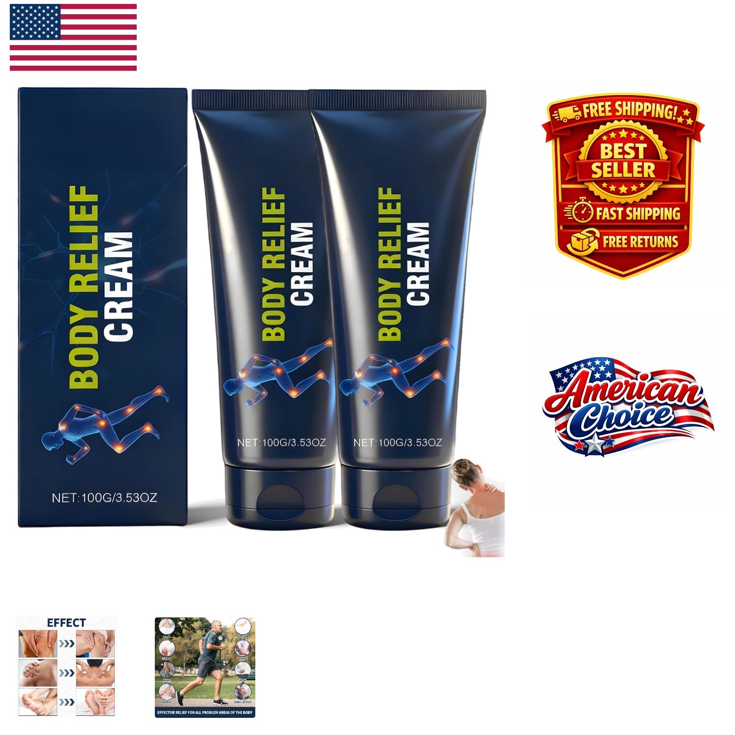 Soothing Relief Cream for Feet, Hands, Legs & Joints – Mild, Fragrance-Free Duo