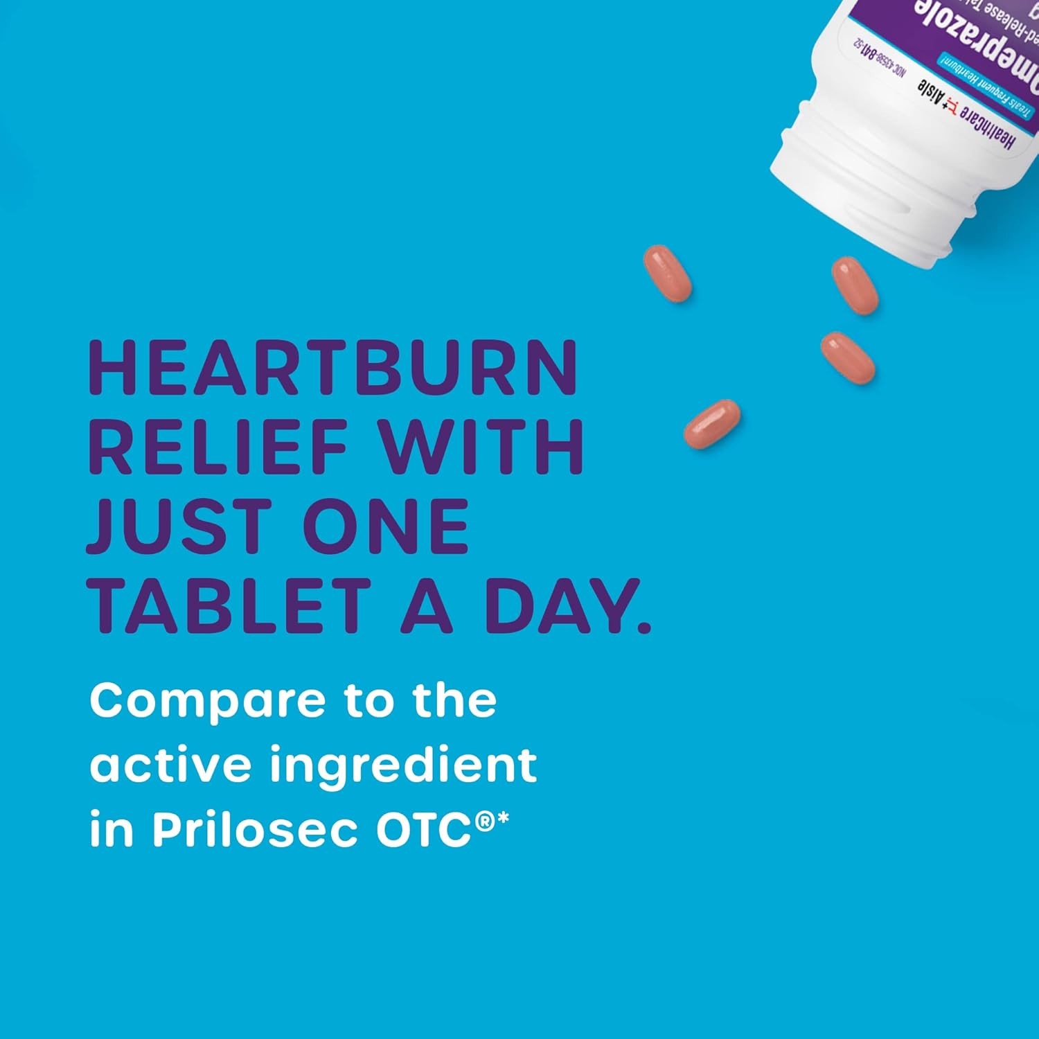 Omeprazole 20mg Delayed-Release Tablets 42 Ct Acid Reducer Treats Heartburn