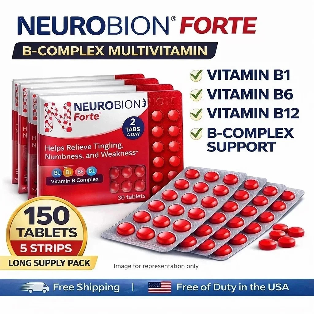 Multivitamin Neurobion Forte B1 B6 B12 B Complex Supplement 150 Tabs Exp 2028 }