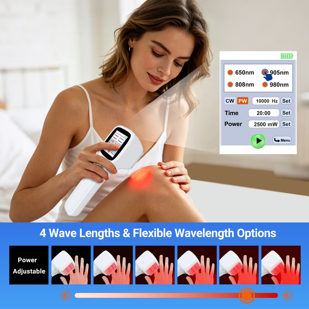 Handheld 2500mW LLLT Laser NIR Light Physiotherapy Device for Joints Pain Relief