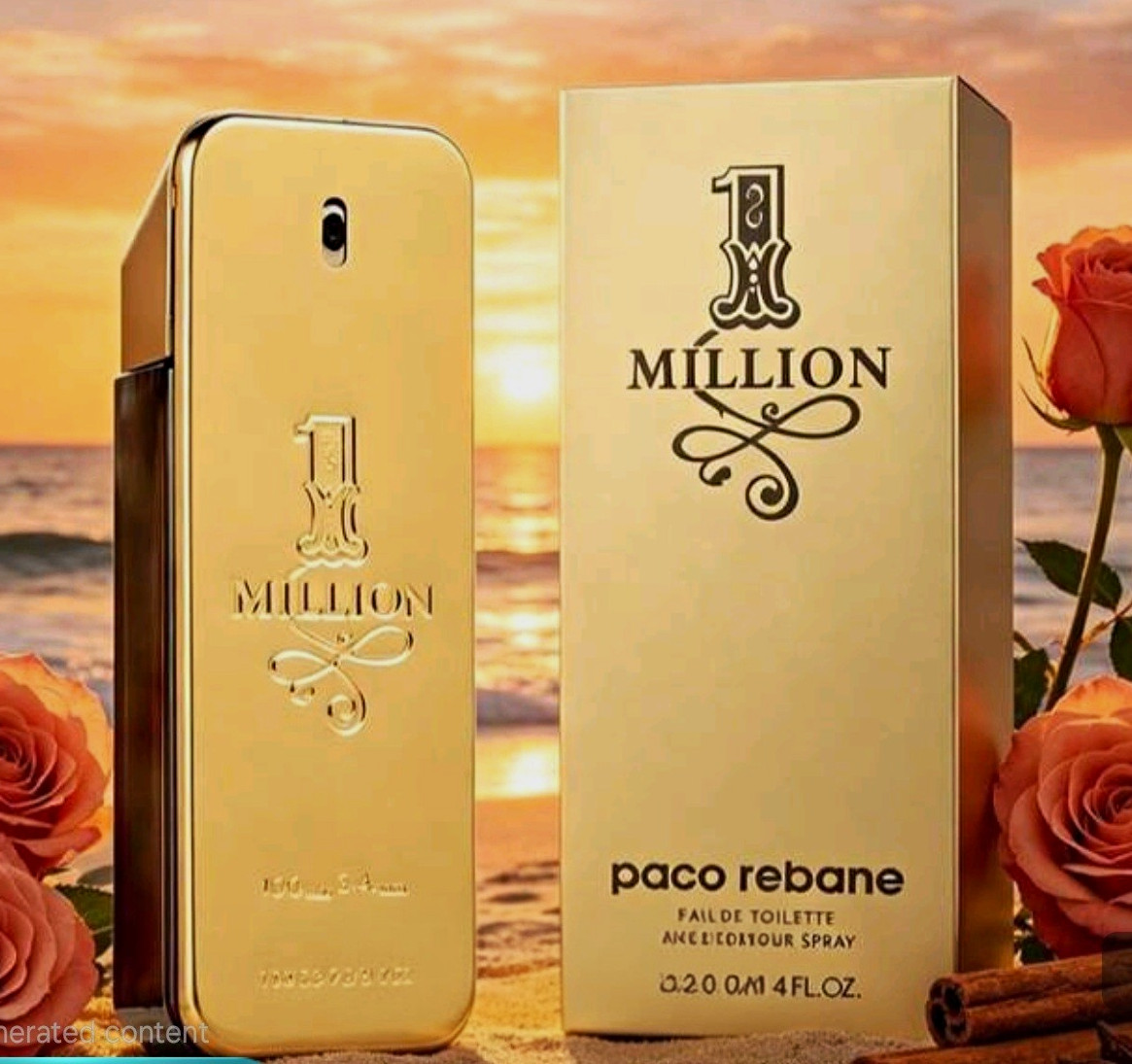 Paco Rabanne 1 Million , Fresh Spicy Scent, 3.4 fl oz 100 ml