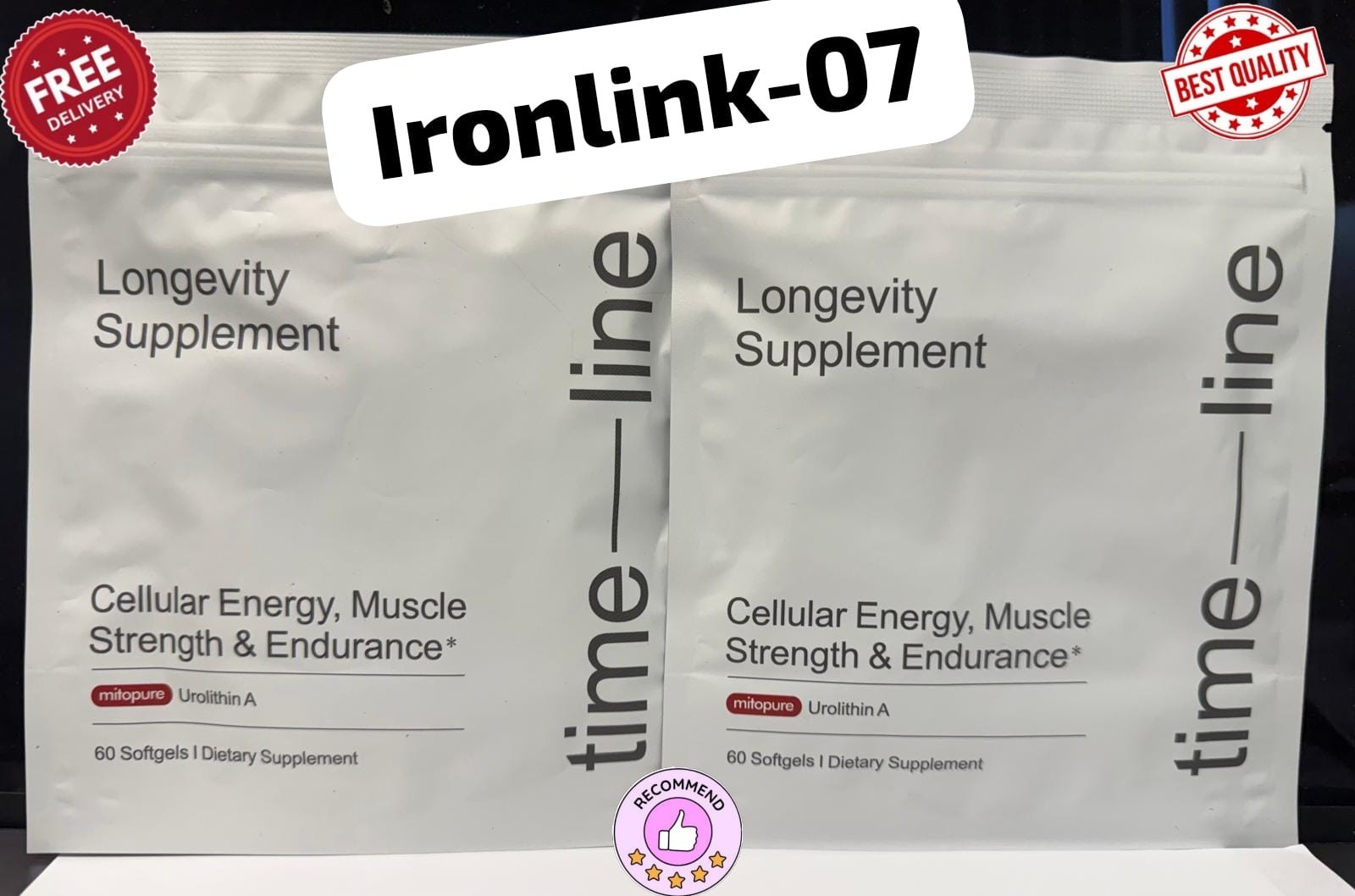 2-Pack Timeline Mitopure 500mg Urolithin A Softgels Exp 07/2027