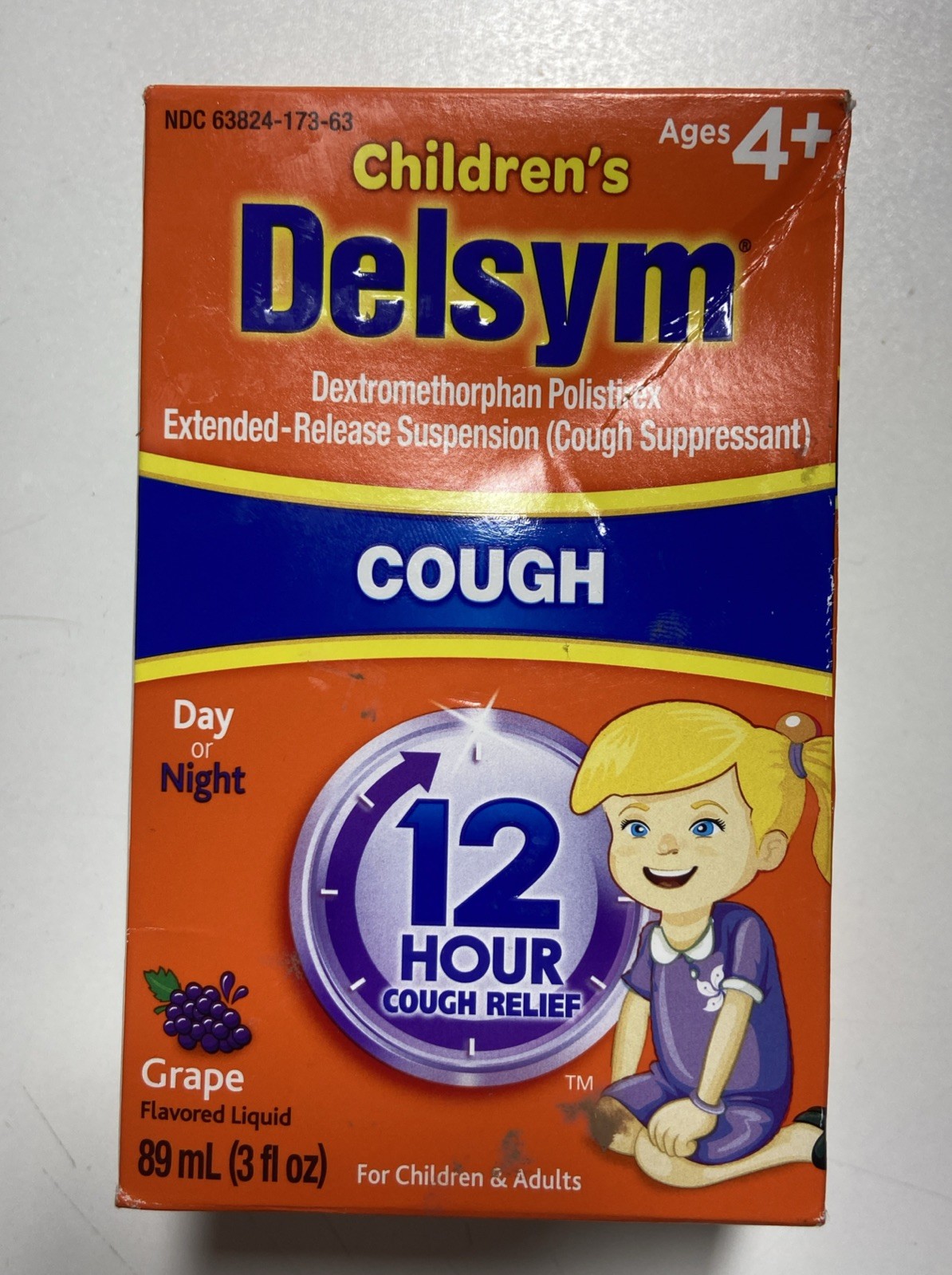 Children’s Delsym 12 Hour Cough Suppressant Liquid – 3 oz Exp 06/2028