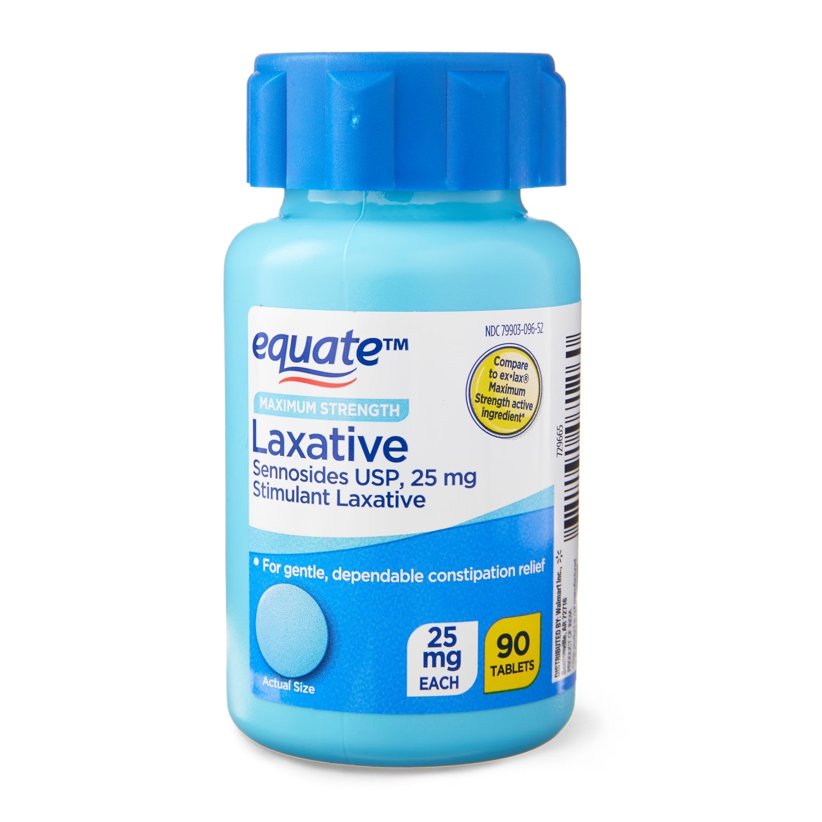 Equate Maximum Strength Sennosides USP Laxative Tablets 25 mg 90 Count, 1 Pack