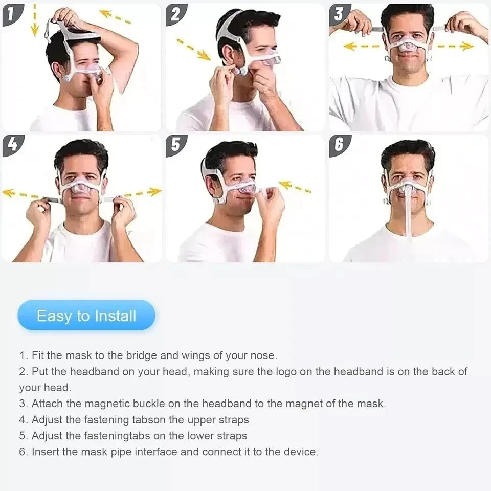 1 Pack CPAP Headgear for Resmed AirFit F20 with Magnetic Clips, Replacement Head
