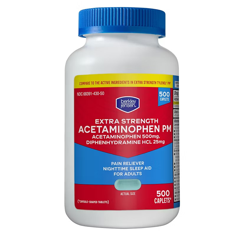 Berkley Jensen Extra Strength Acetaminophen PM Caplets, 500 ct. (FREE SHIPPING)