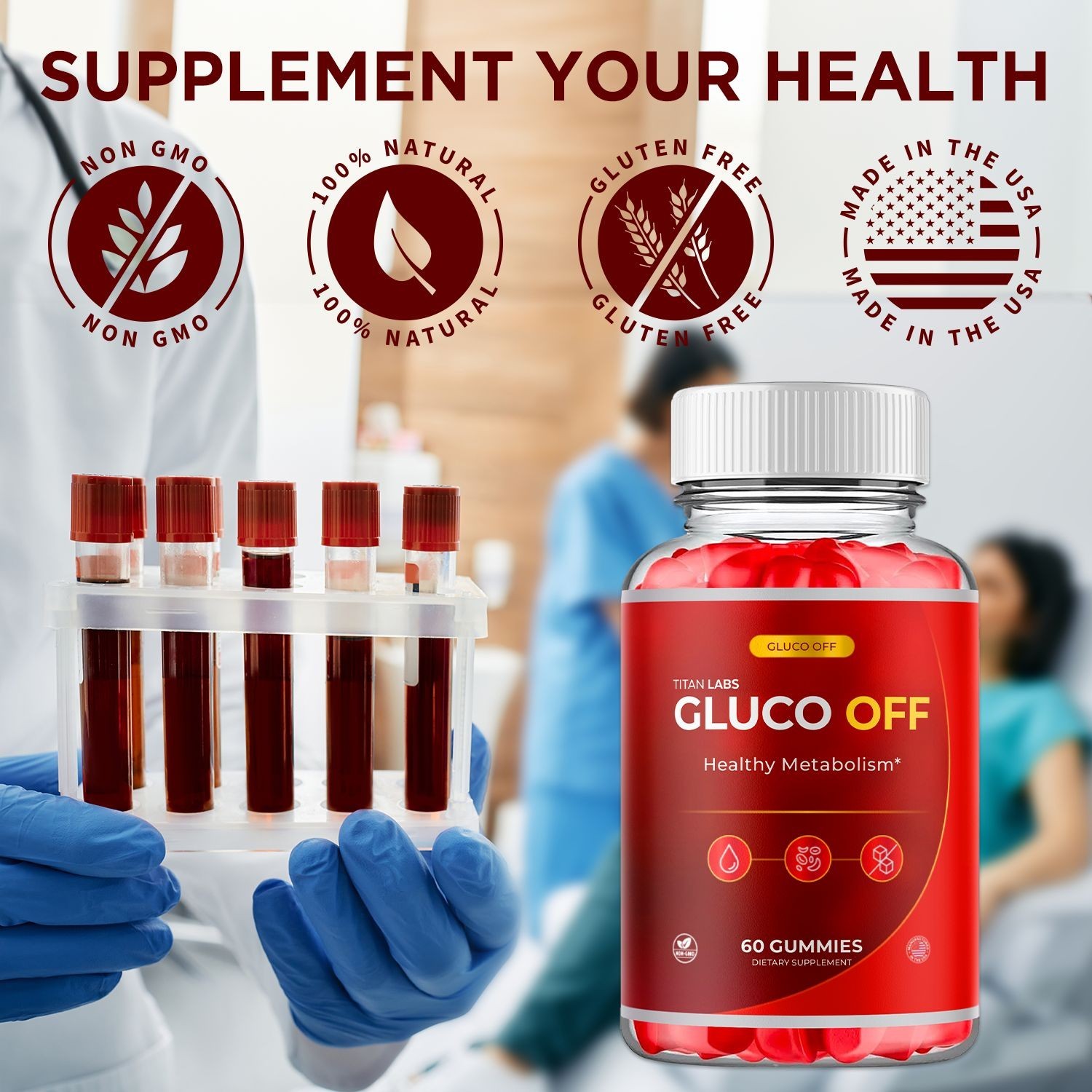 (5 Pack) Gluco Off ACV Gummys Advanced Blood Health Support GlucoOff 300 Gummies