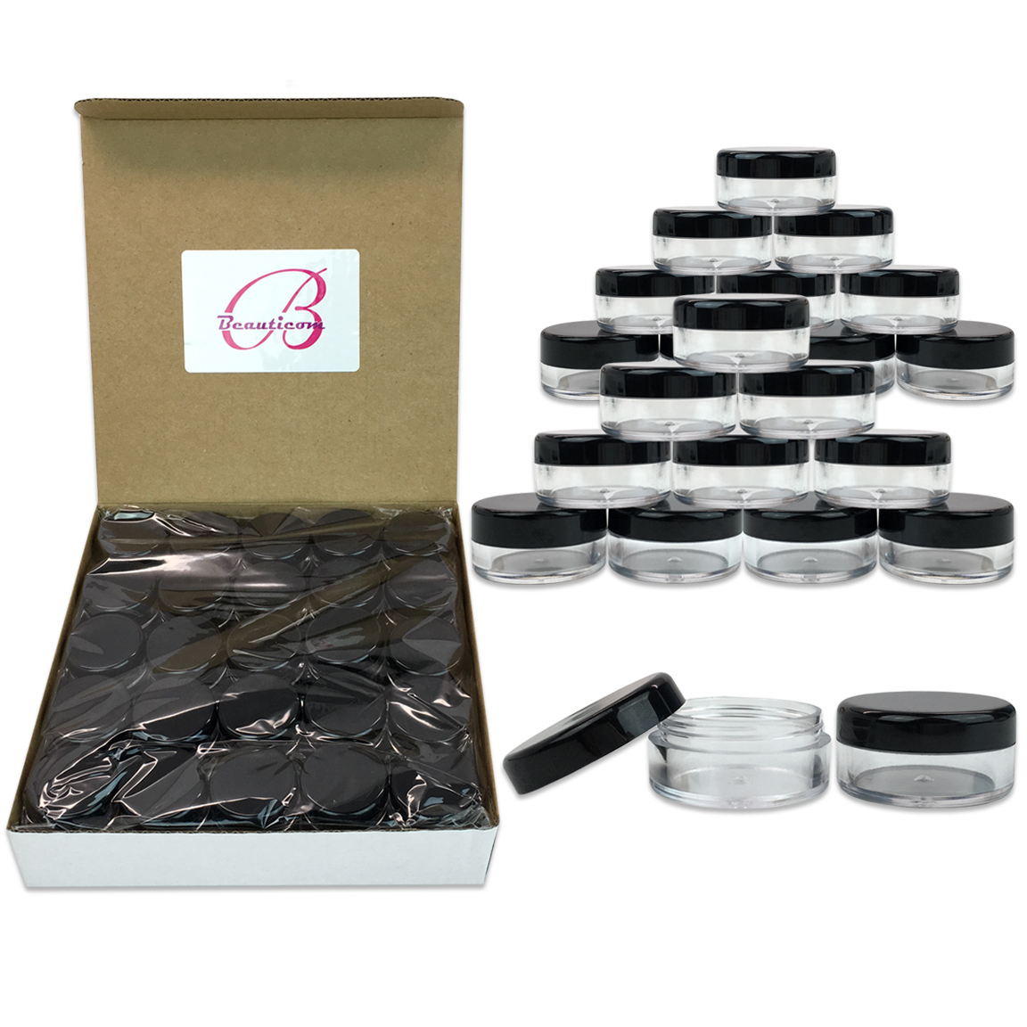 200 Pieces 5 Gram/5ML Plastic Makeup Cosmetic Lotion Cream Sample Jar Containers